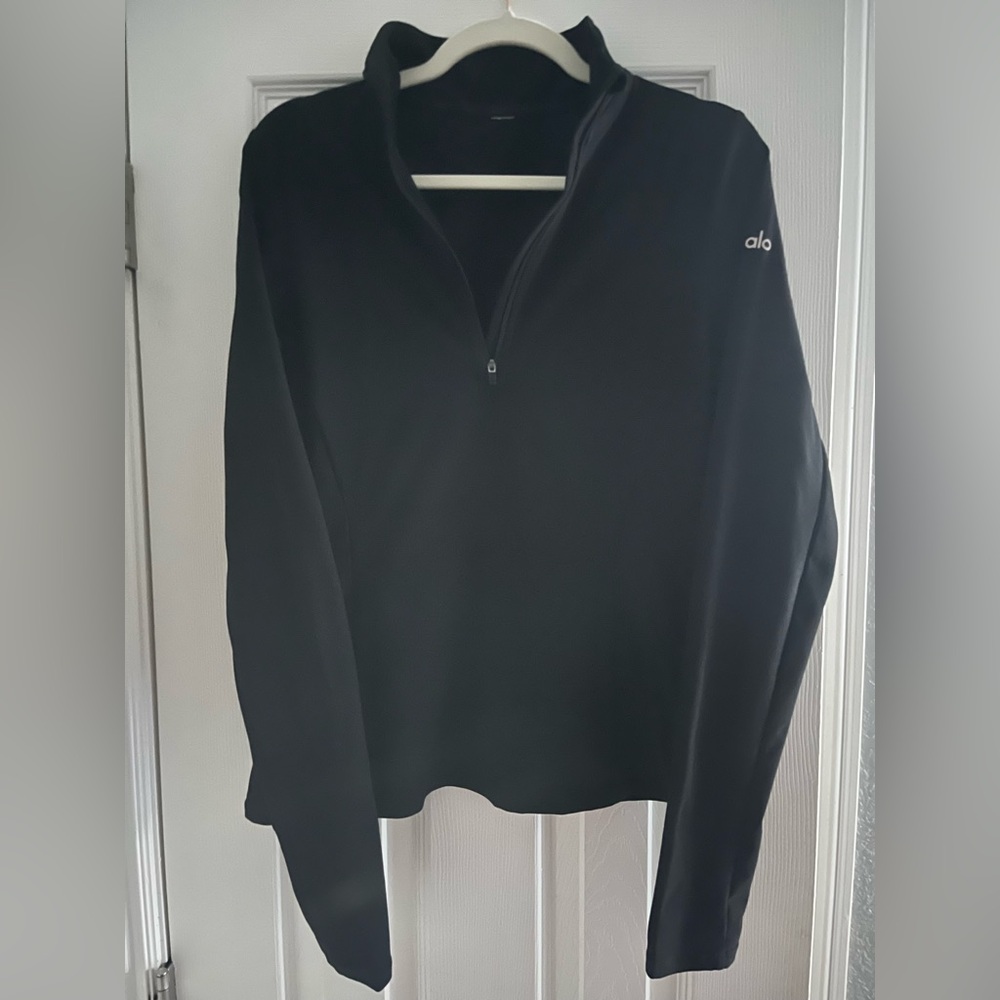ALO Yoga Alosoft 1/2 Zip Rapid Pullover Black Medium
